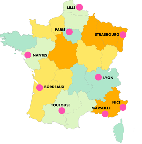 Carte villes France